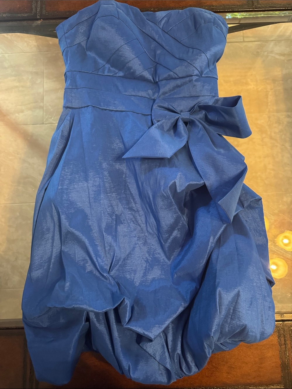 Vintage Rampage Strapless Royal Blue Party Dress with Side Bow